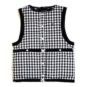Revercible Checker Down Vest / Black