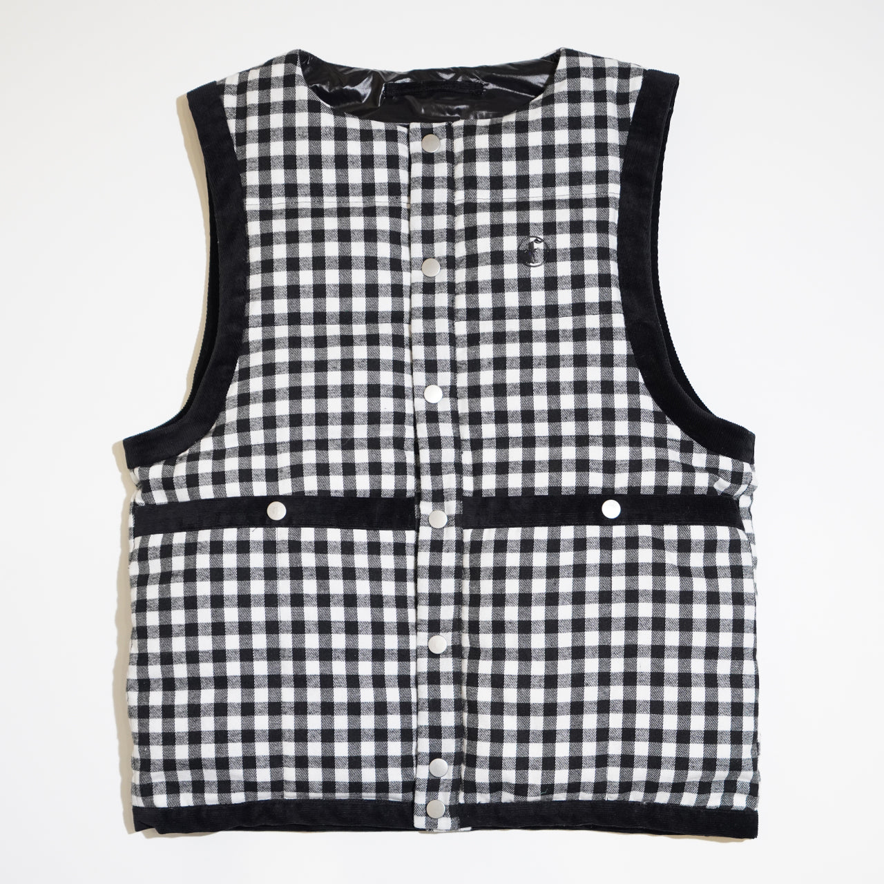 Rvercible checker Down Vest / Black