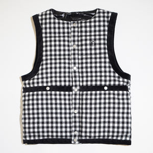 Rvercible checker Down Vest / Black